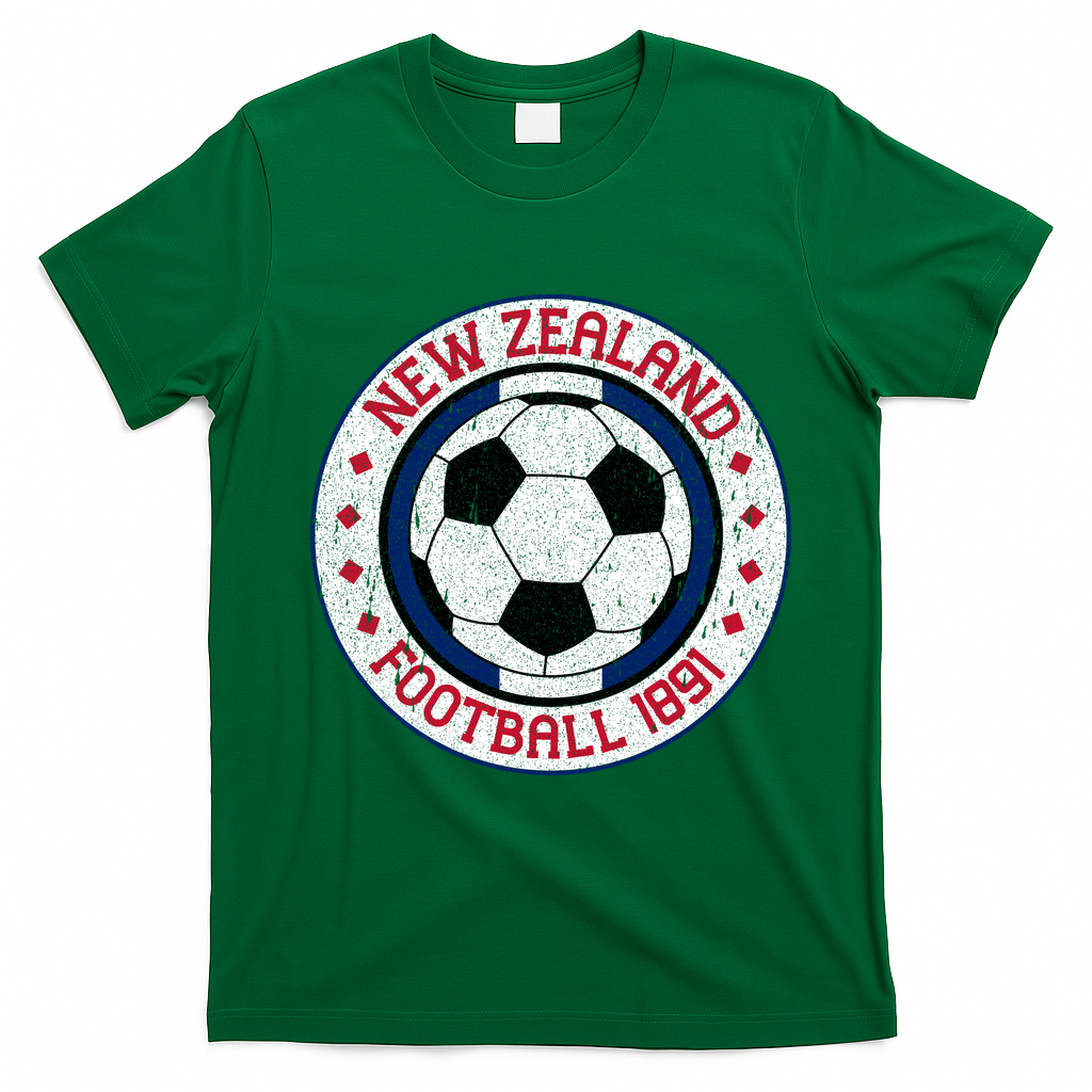 New Zealand Football Soccer Fan Vintage 1991 T-Shirt - Irish Green