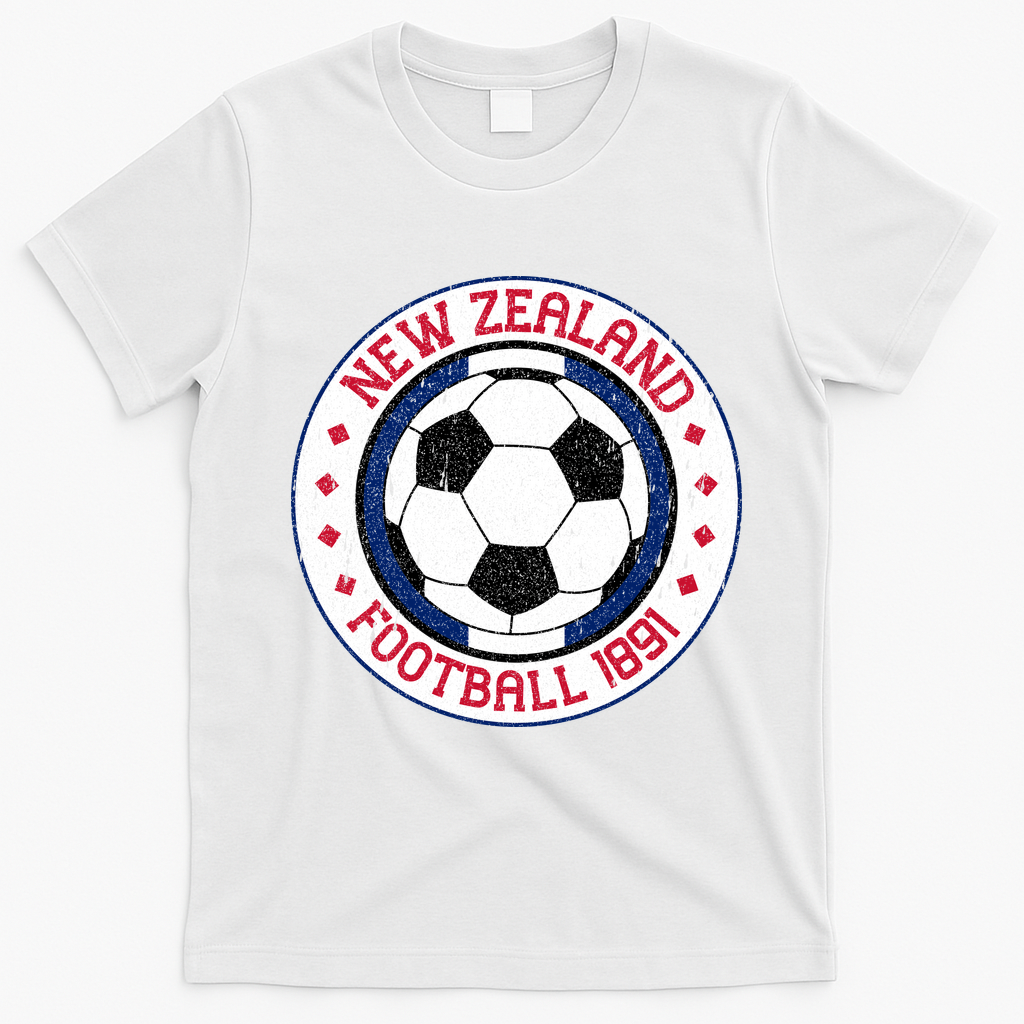 New Zealand Football Soccer Fan Vintage 1991 T-Shirt - White