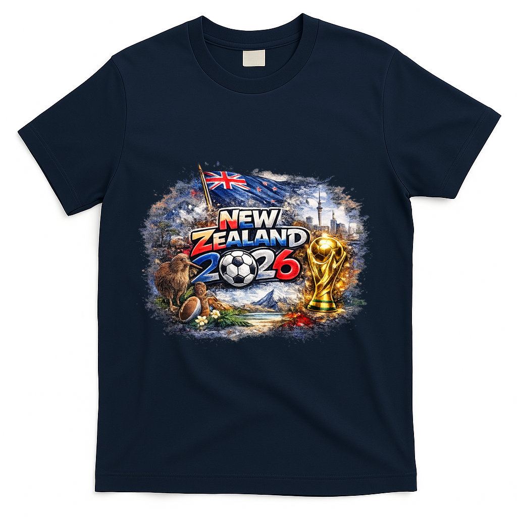 NEW ZELAND North America Soccer Tournament 2026 T-Shirt - Navy