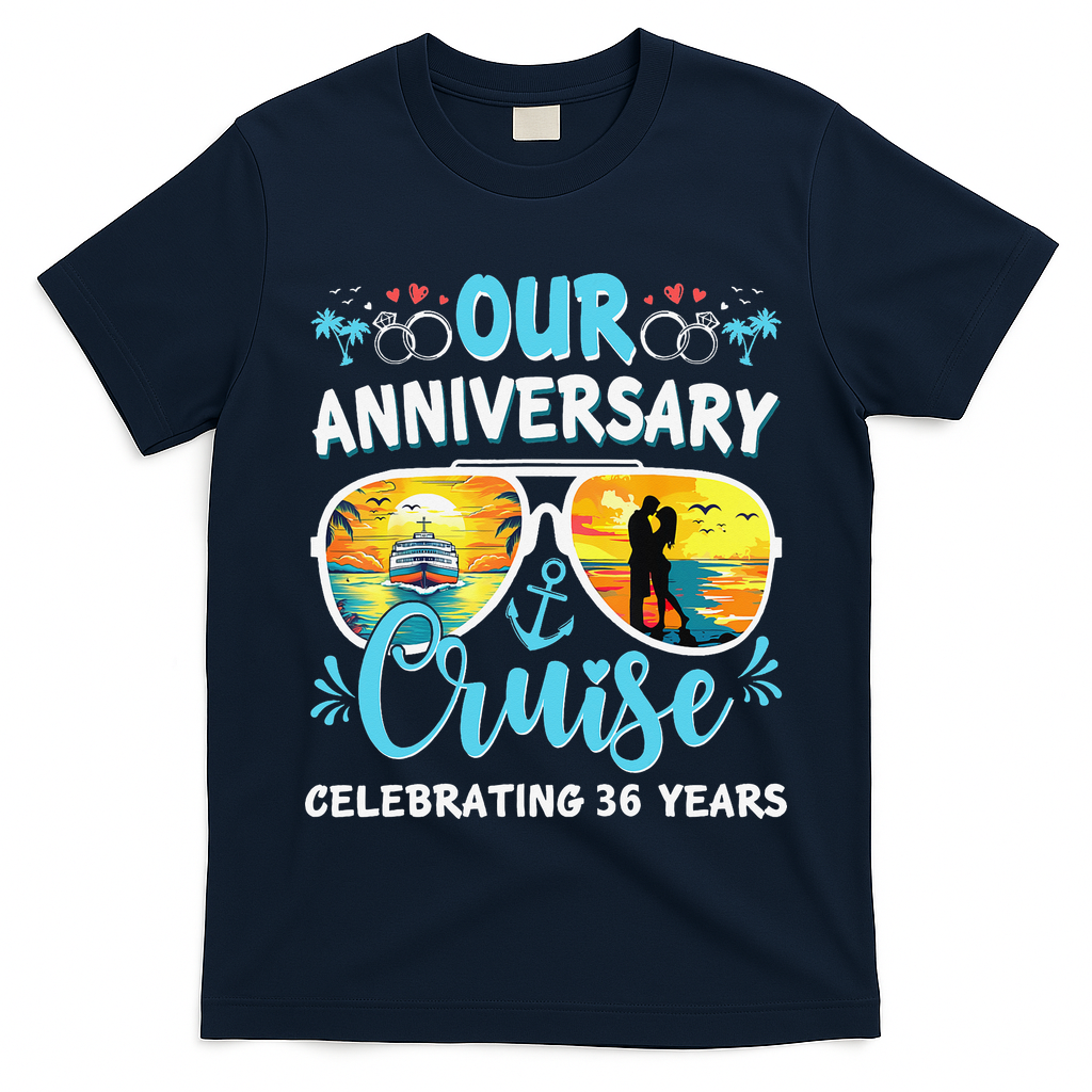 Our Anniversary Cruise Celebrating 36 Year Couples Trip T-Shirt