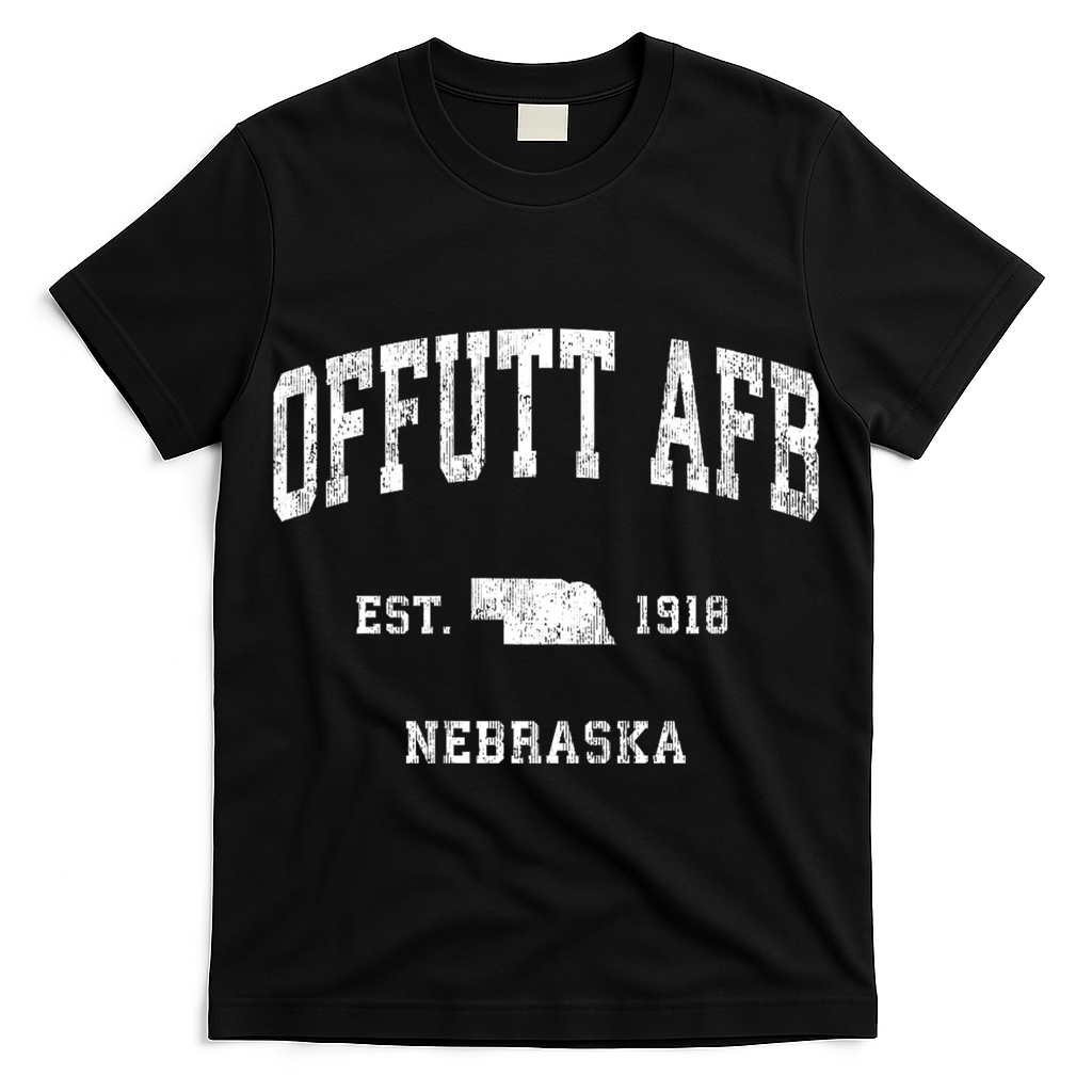 Offutt Afb Nebraska Ne Vintage Established Athletic Sports Design T-Shirt