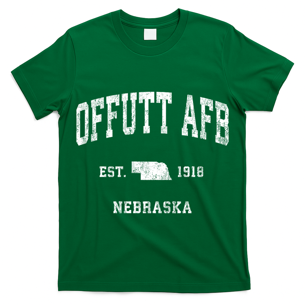 Offutt Afb Nebraska Ne Vintage Established Athletic Sports Design T-Shirt