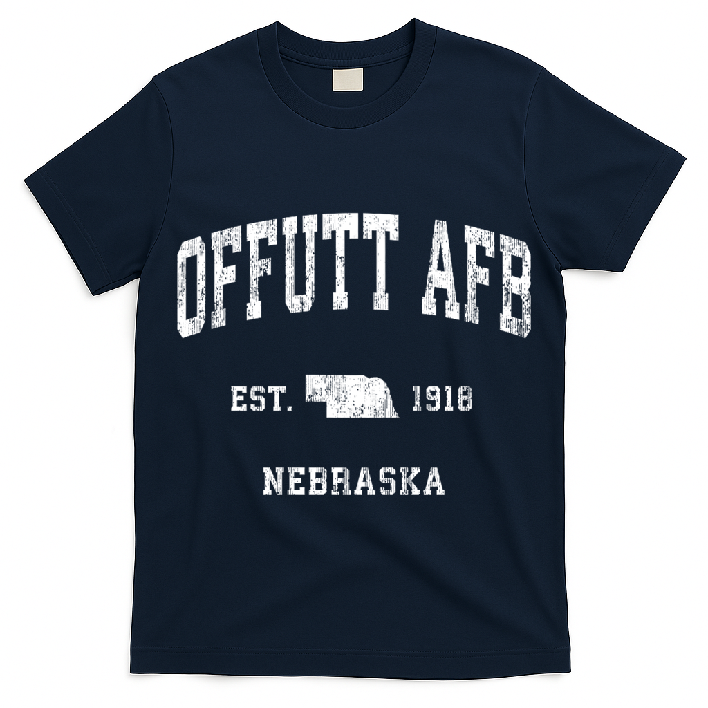 Offutt Afb Nebraska Ne Vintage Established Athletic Sports Design T-Shirt