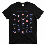 Ocean Animals Sea Marine Biology With Fish For Summer T-Shirt - Black