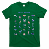 Ocean Animals Sea Marine Biology With Fish For Summer T-Shirt - Green