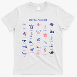 Ocean Animals Sea Marine Biology With Fish For Summer T-Shirt - White