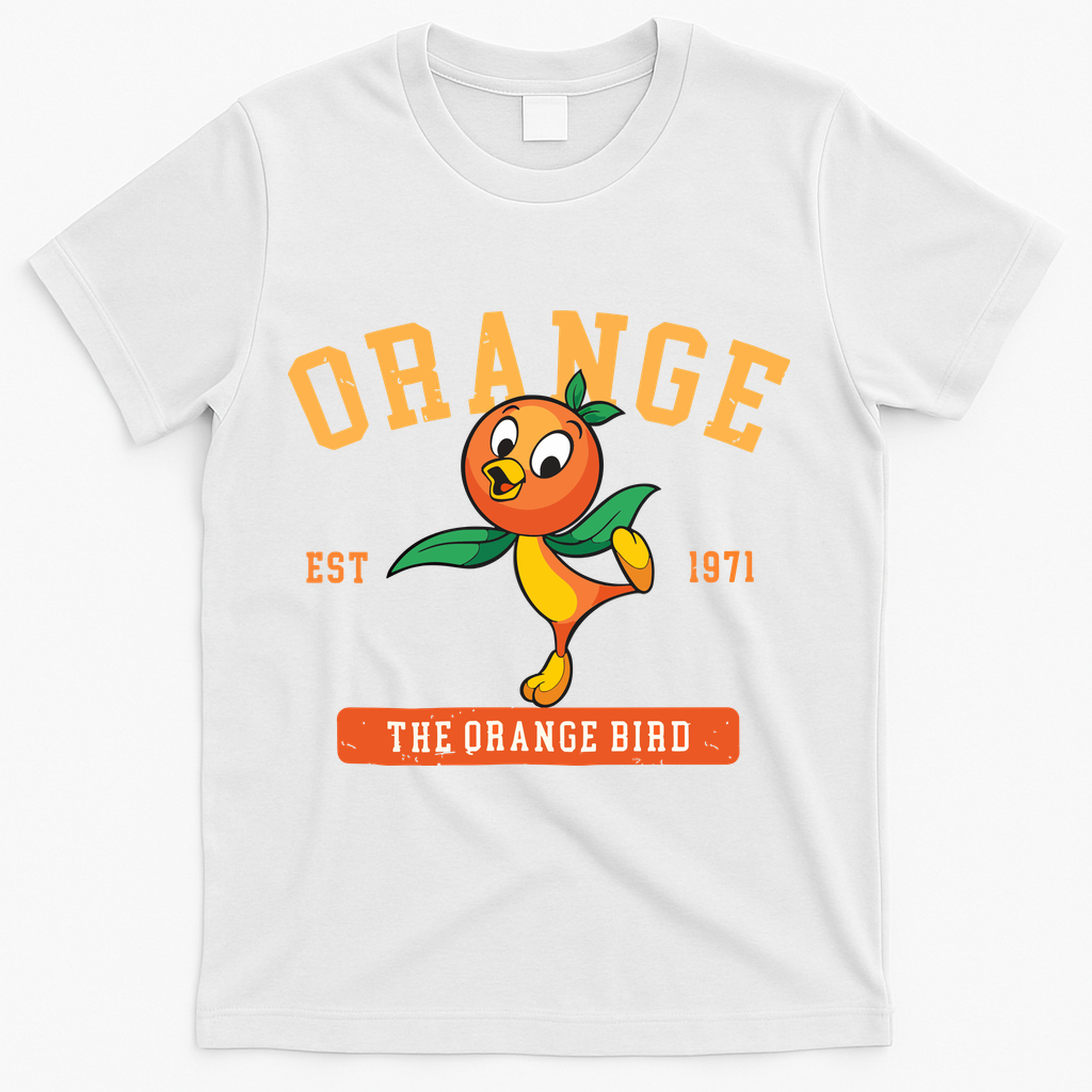 Orange Bird Beach Summer Vacation Flower And Garden T-Shirt - White