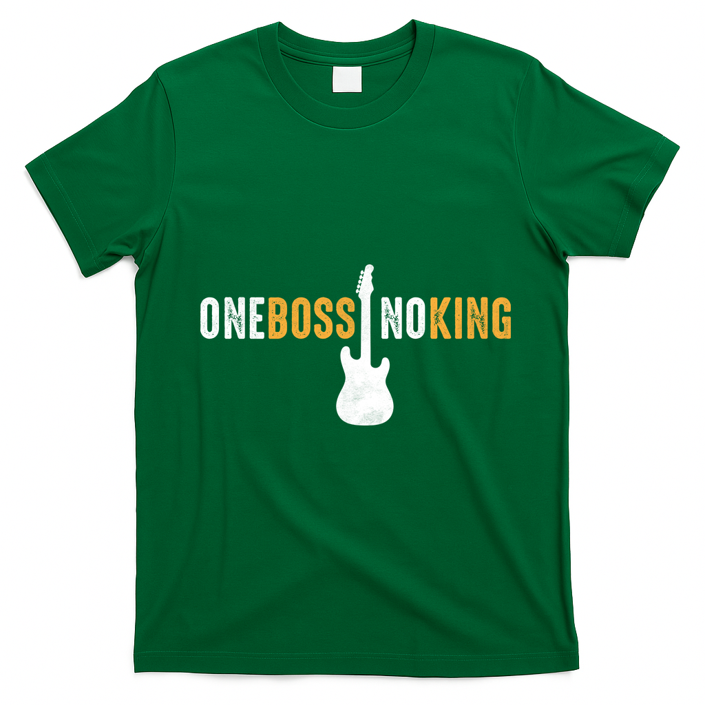 One Boss No King Guitar T-Shirt - Irish Green