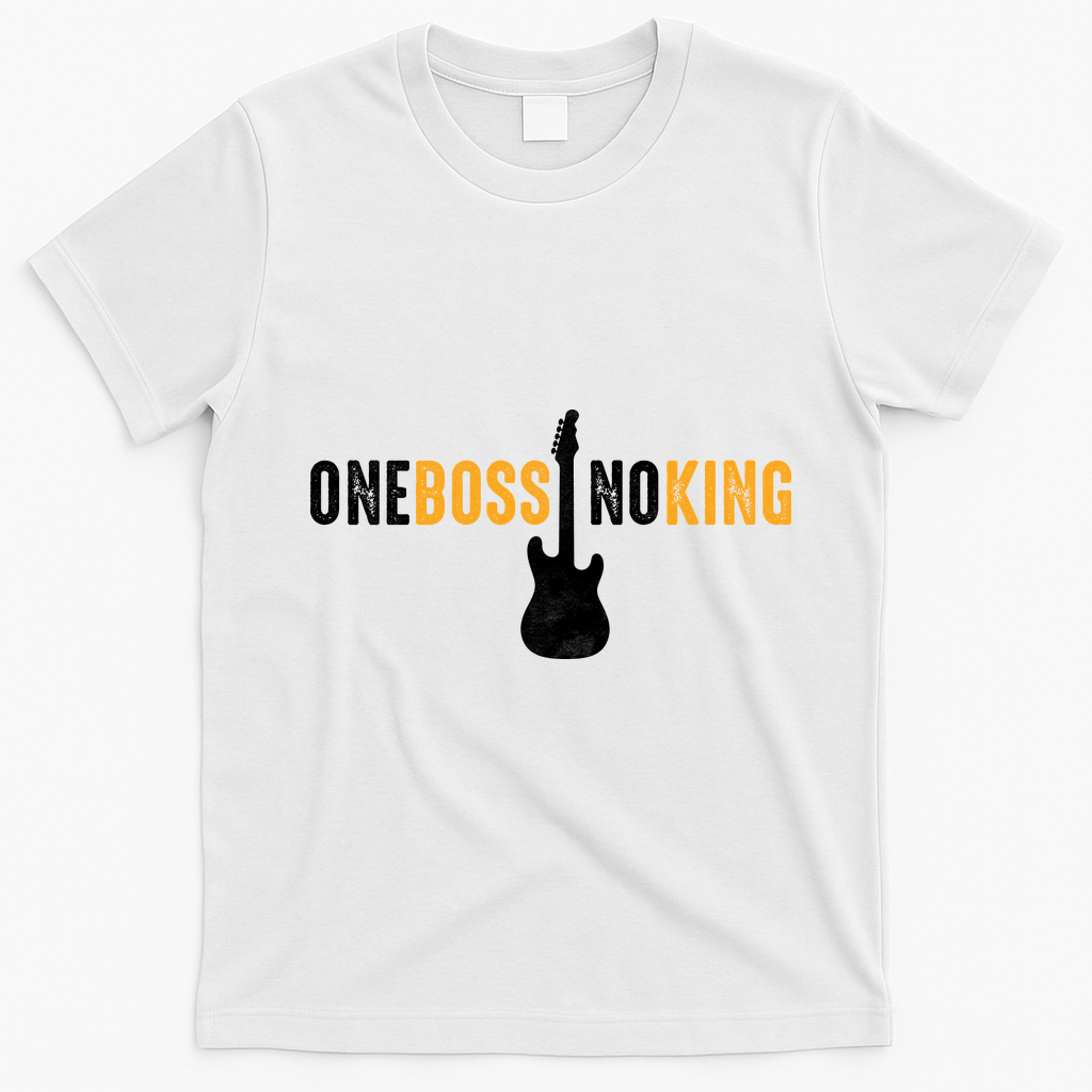 One Boss No King Guitar T-Shirt - White