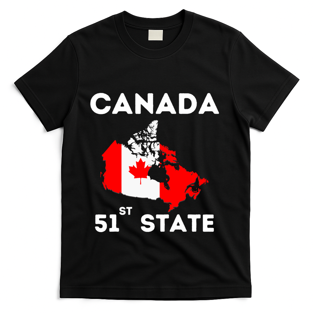 O Canada 51st State Funny Trump Canada Meme T-Shirt - Black