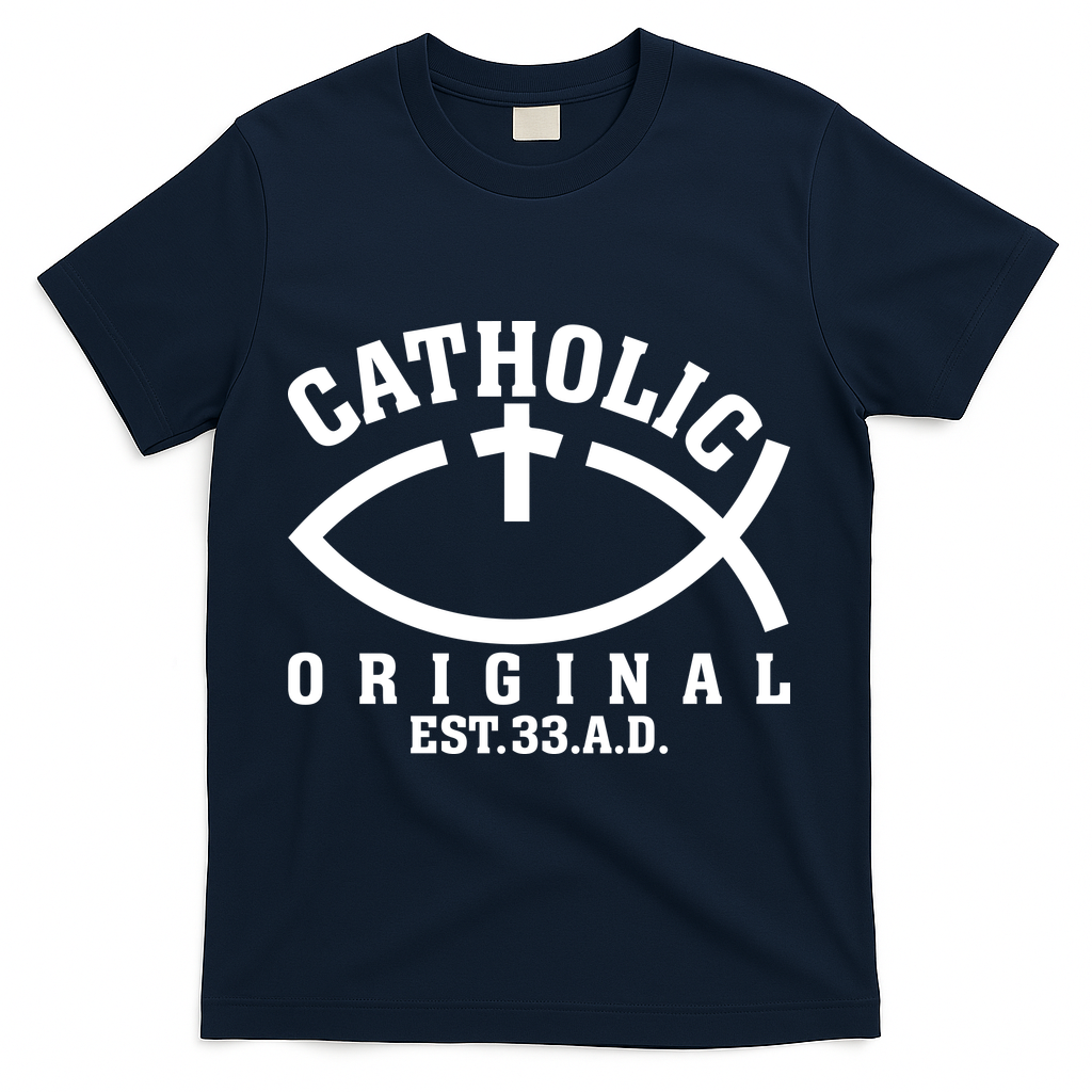 Original Catholic Church God Jesus Christ T-Shirt - Navy