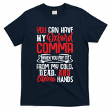 Oxford Comma Funny Quote T-Shirt - Navy