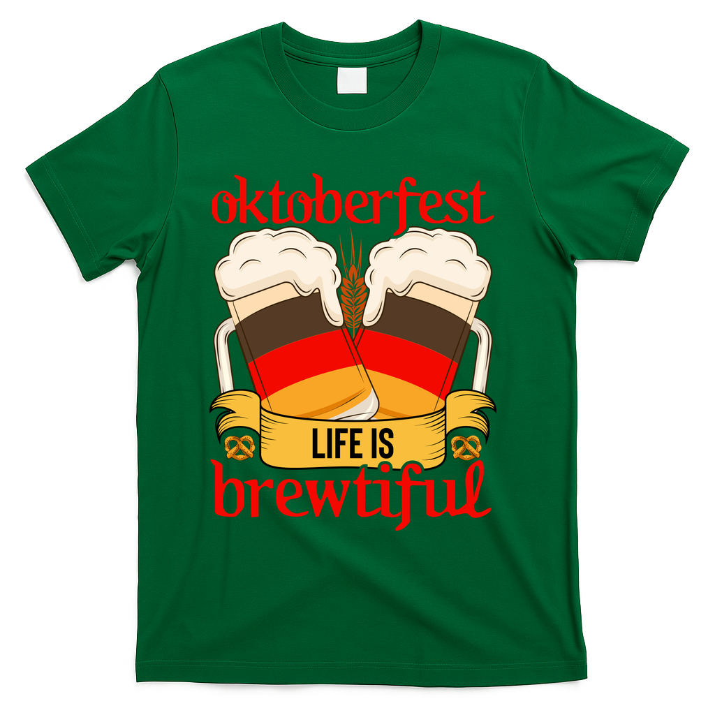 Oktoberfest Celebration Graphic T-Shirt - Green
