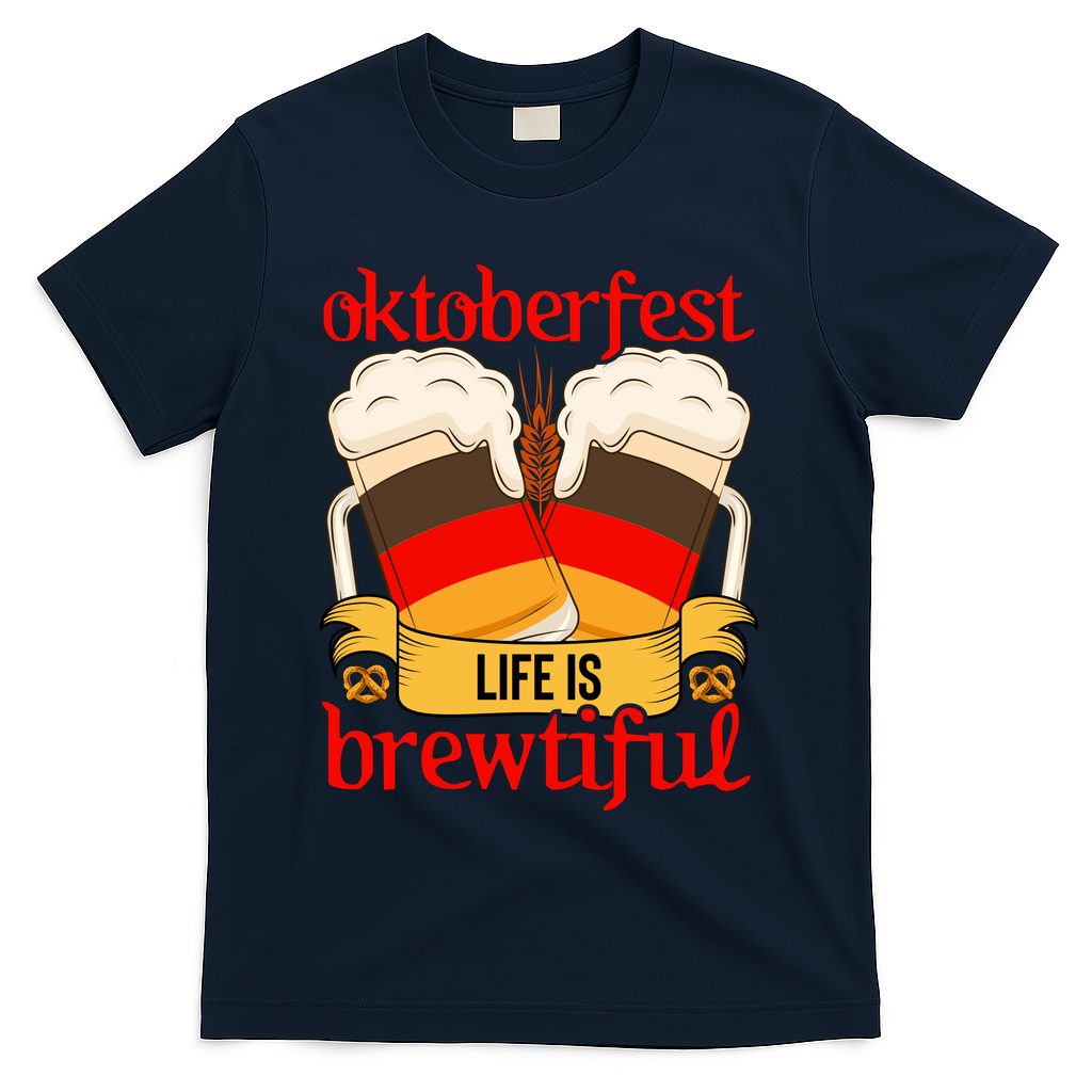 Oktoberfest Celebration Graphic T-Shirt - Navy