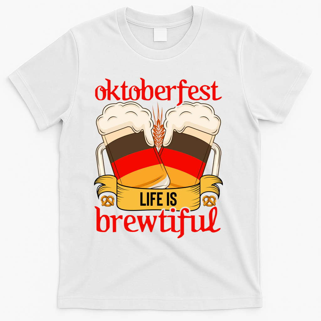 Oktoberfest Celebration Graphic T-Shirt - White