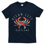 Ocean City Maryland Crab Tie Dye Summer Vacation T-Shirt - Navy