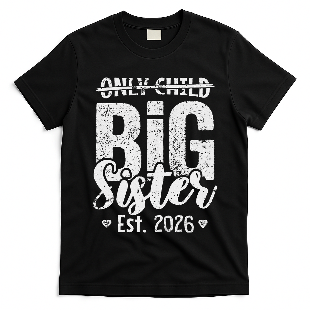 Only Child No More Big Sister EST 2026 T-Shirt