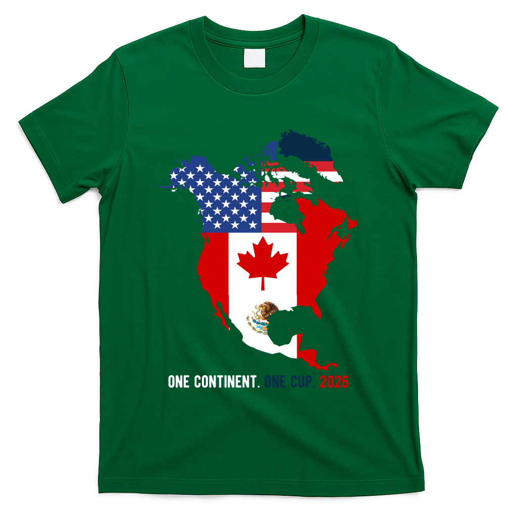 One Continent One Cup 2026 Soccer USA Canada Mexico T-Shirt