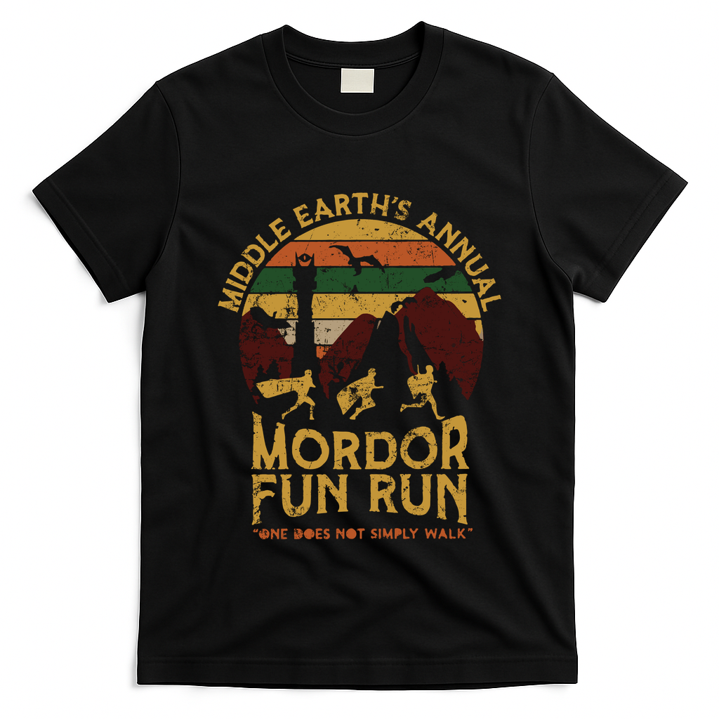 One Does Not Simply Walk Vintage Middle EarthS Annual Mordor Fun Run T-Shirt