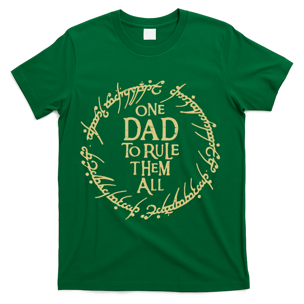 One Dad To Rule Them All Funny Fantasy Nerd T-Shirt - Green