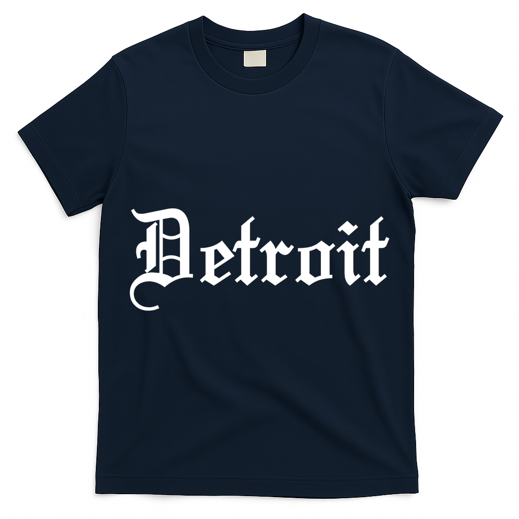 Old English Detroit D Michigan Logo T-Shirt