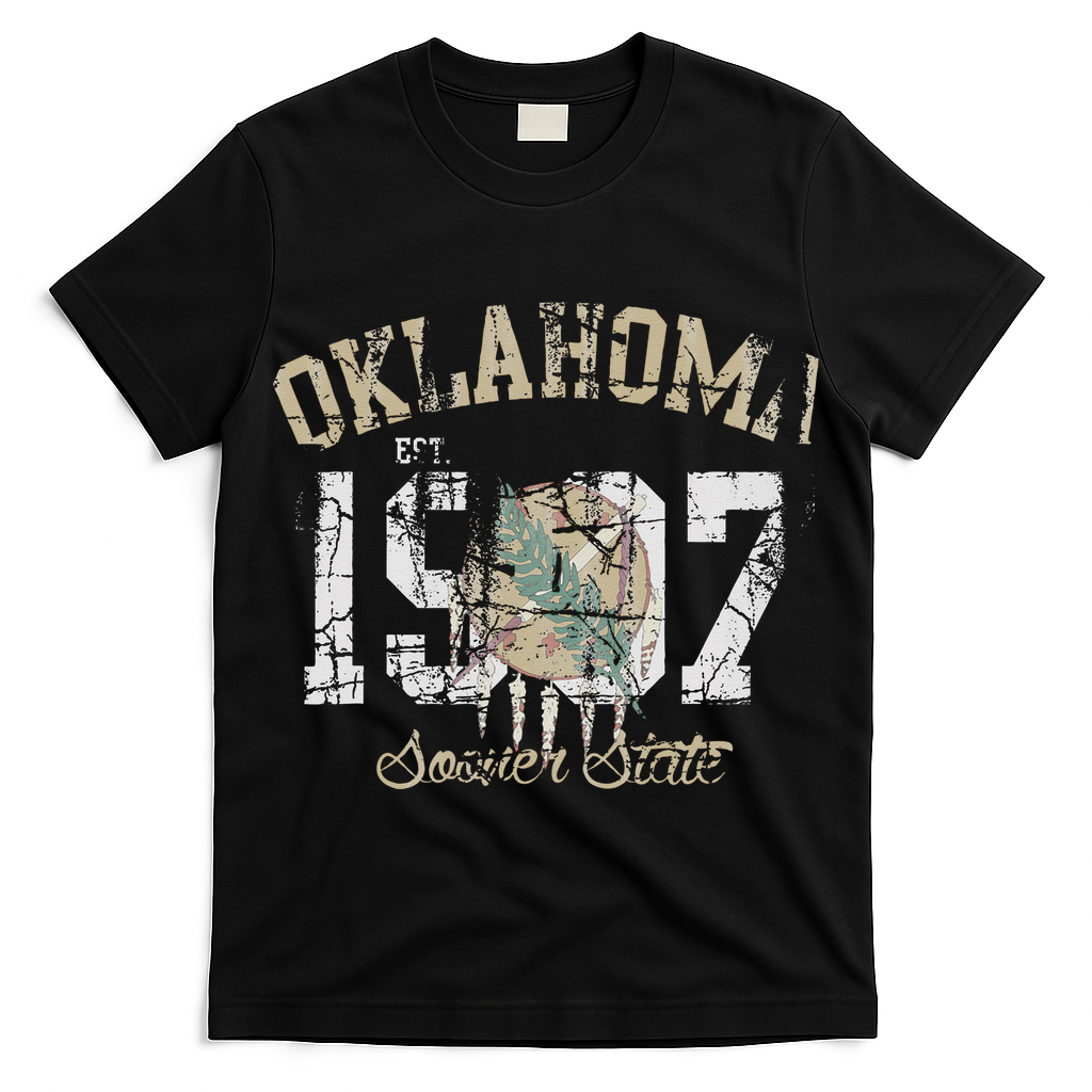 Oklahoma Flag Vintage Fade Men Women T-Shirt