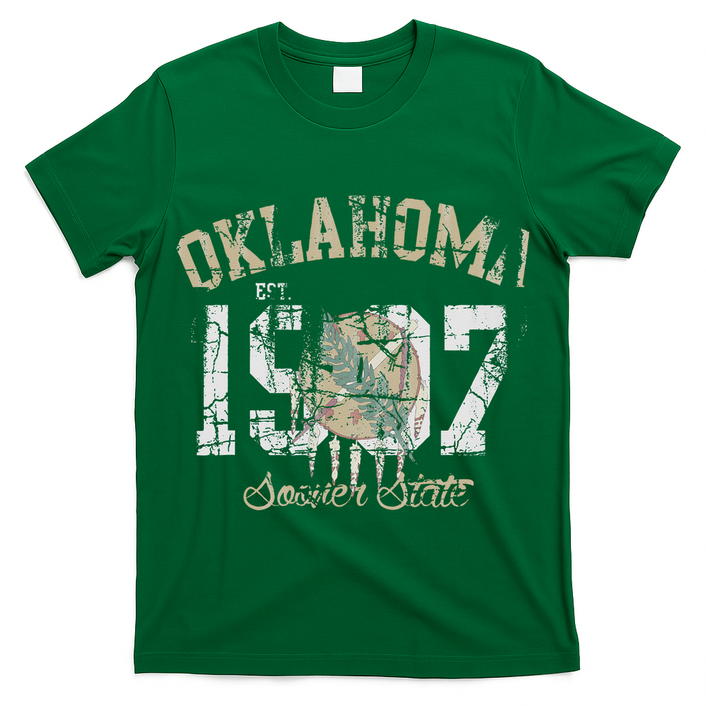 Oklahoma Flag Vintage Fade Men Women T-Shirt