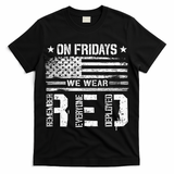 On Friday We Wear Red American Flag Military Supportive T-Shirt