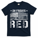 On Friday We Wear Red American Flag Military Supportive T-Shirt