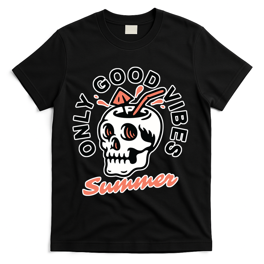 Only Good Vibes Summer T-Shirt - Black
