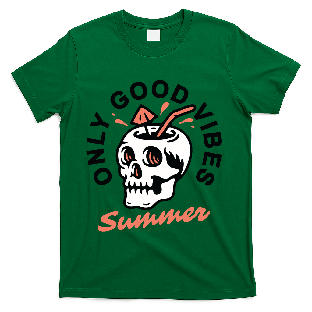 Only Good Vibes Summer T-Shirt - Green