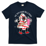 Out Here Looking Like A Snack Cute Boo Jee Xmas Trees Cakes T-Shirt - Navy Blue