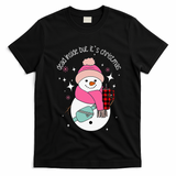 Out Here Looking Like A Snack Cute Boo Jee Xmas Snowman T-Shirt - Black