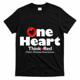One Heart Think Red Heart Disease Awareness Month T-Shirt