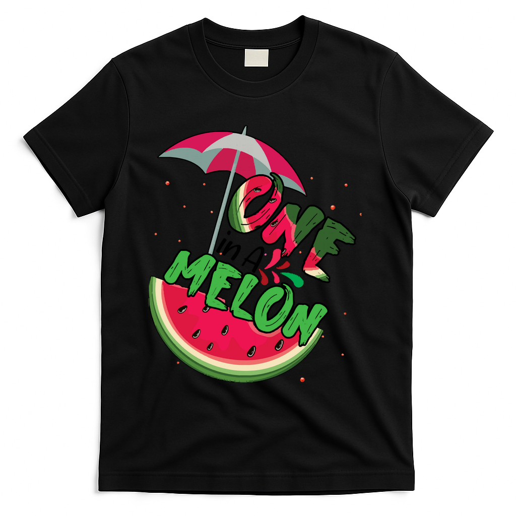One In A Melon Adorable Cute Fun Summer Watermelon Gift Tee T-Shirt - Black