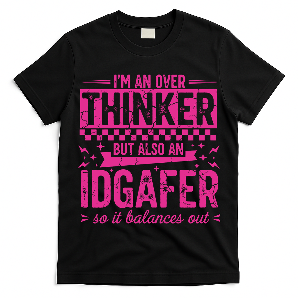 Overthinker IDGAFER Funny Sarcast T-Shirt
