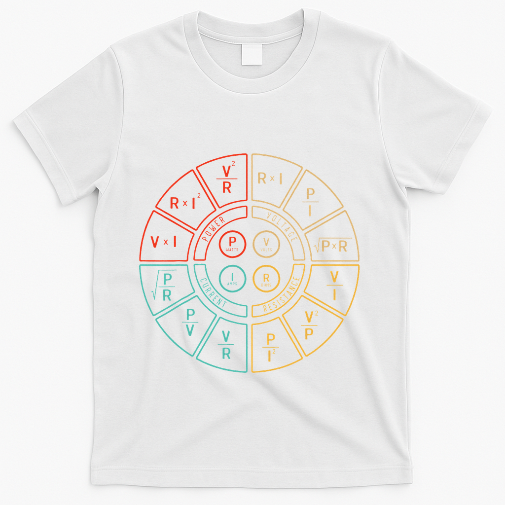Ohms Law Diagram For Electrical Engineer T-Shirt - White