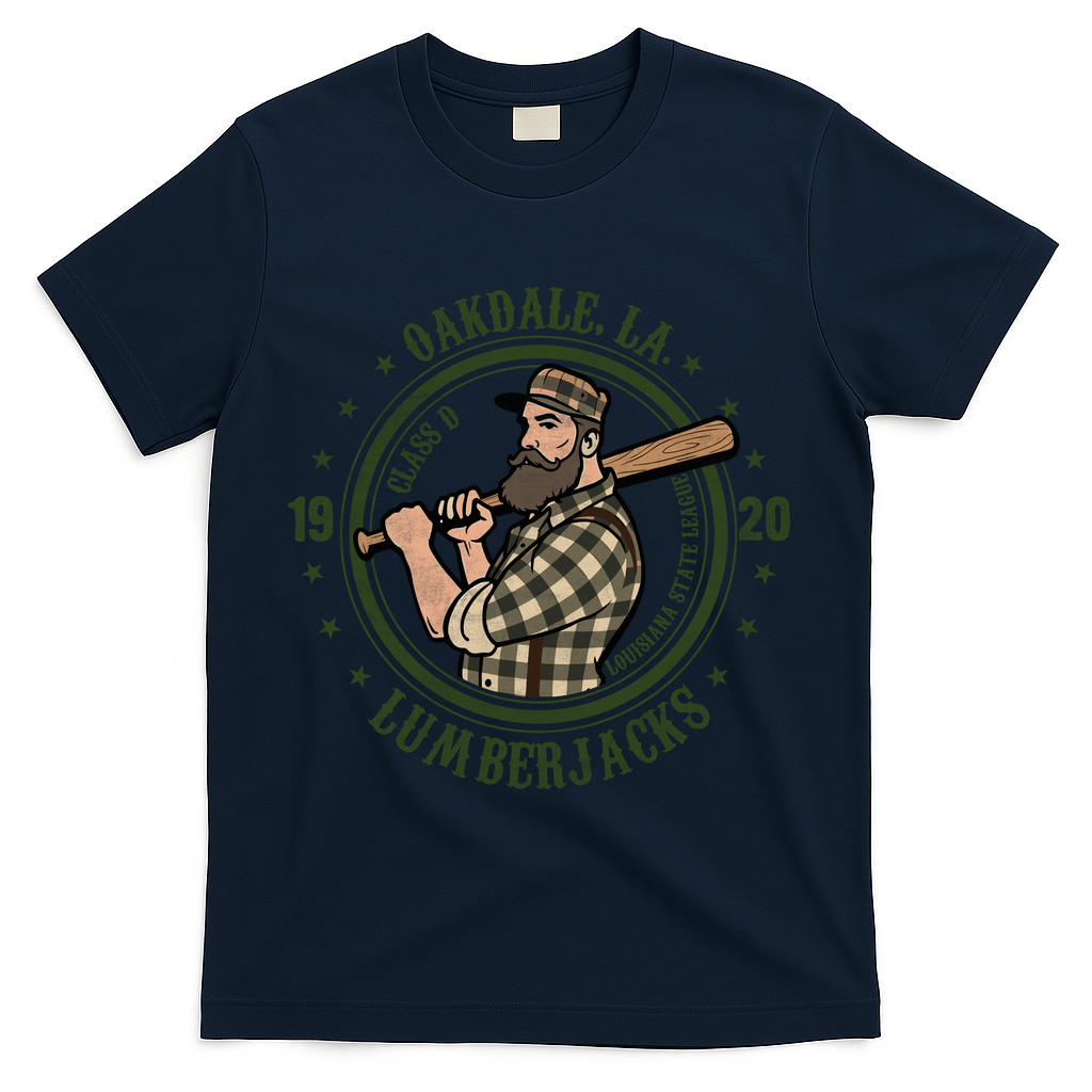 Oakdale Louisiana Lumberjacks Vintage Baseball Team T-Shirt - Navy