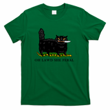 Oh Lawd She Feral Black Cat - Green