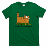 Oh Lawd She Feral Ginger Cat - Green