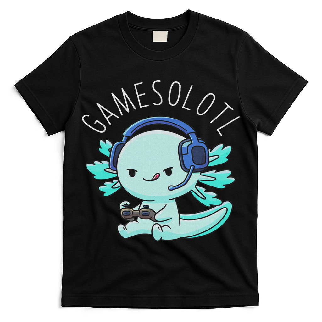 Otaku Lifestyle Threads Co. Gamesolotl Axolotl Gamer Anime Gifts Kawaii T-Shirt