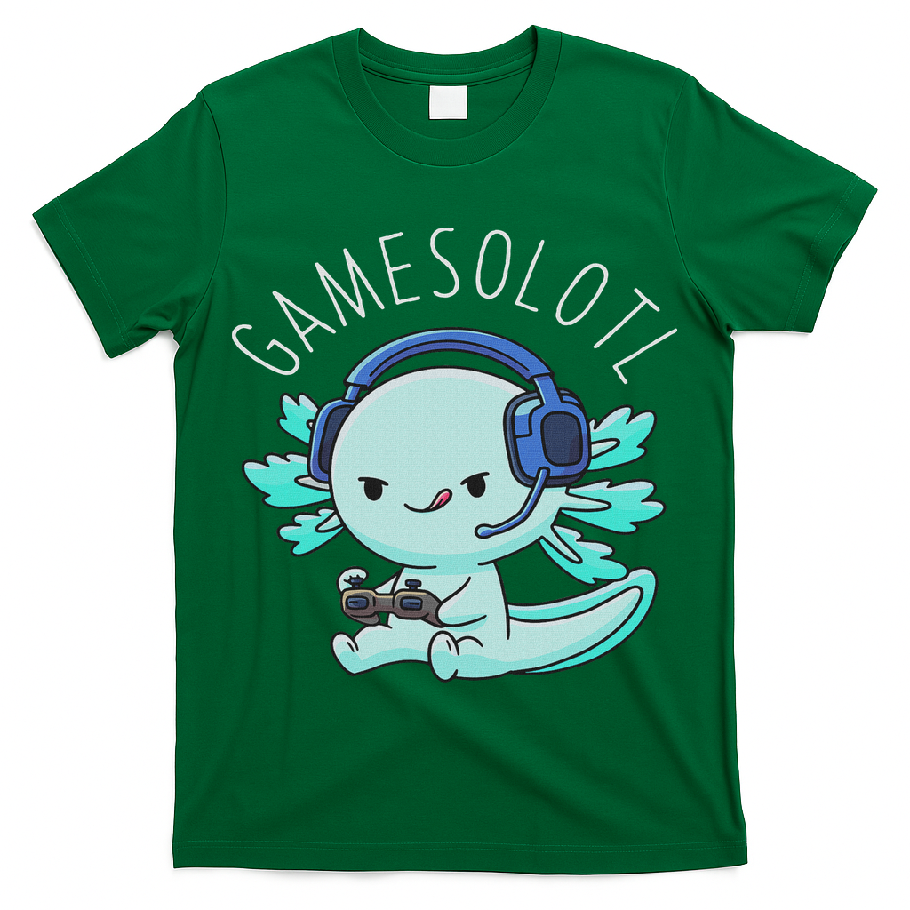 Otaku Lifestyle Threads Co. Gamesolotl Axolotl Gamer Anime Gifts Kawaii T-Shirt