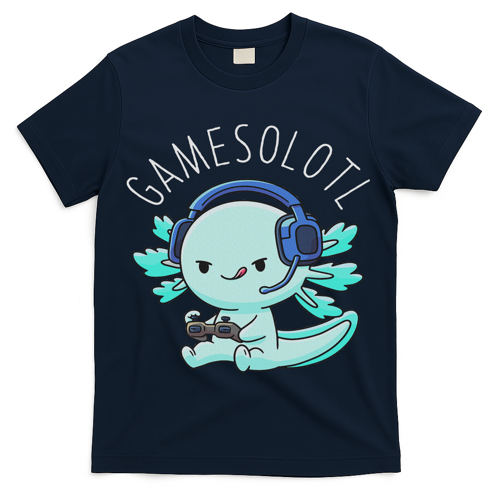 Otaku Lifestyle Threads Co. Gamesolotl Axolotl Gamer Anime Gifts Kawaii T-Shirt