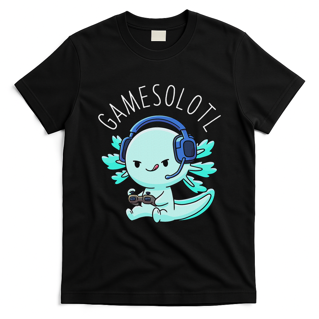 Otaku Lifestyle Threads Co. Gamesolotl Axolotl Gamer Anime Gifts Kawaii T-Shirt