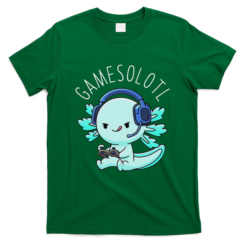 Otaku Lifestyle Threads Co. Gamesolotl Axolotl Gamer Anime Gifts Kawaii T-Shirt