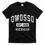 Owosso Michigan Mi Vintage Sports Established Design T-Shirt