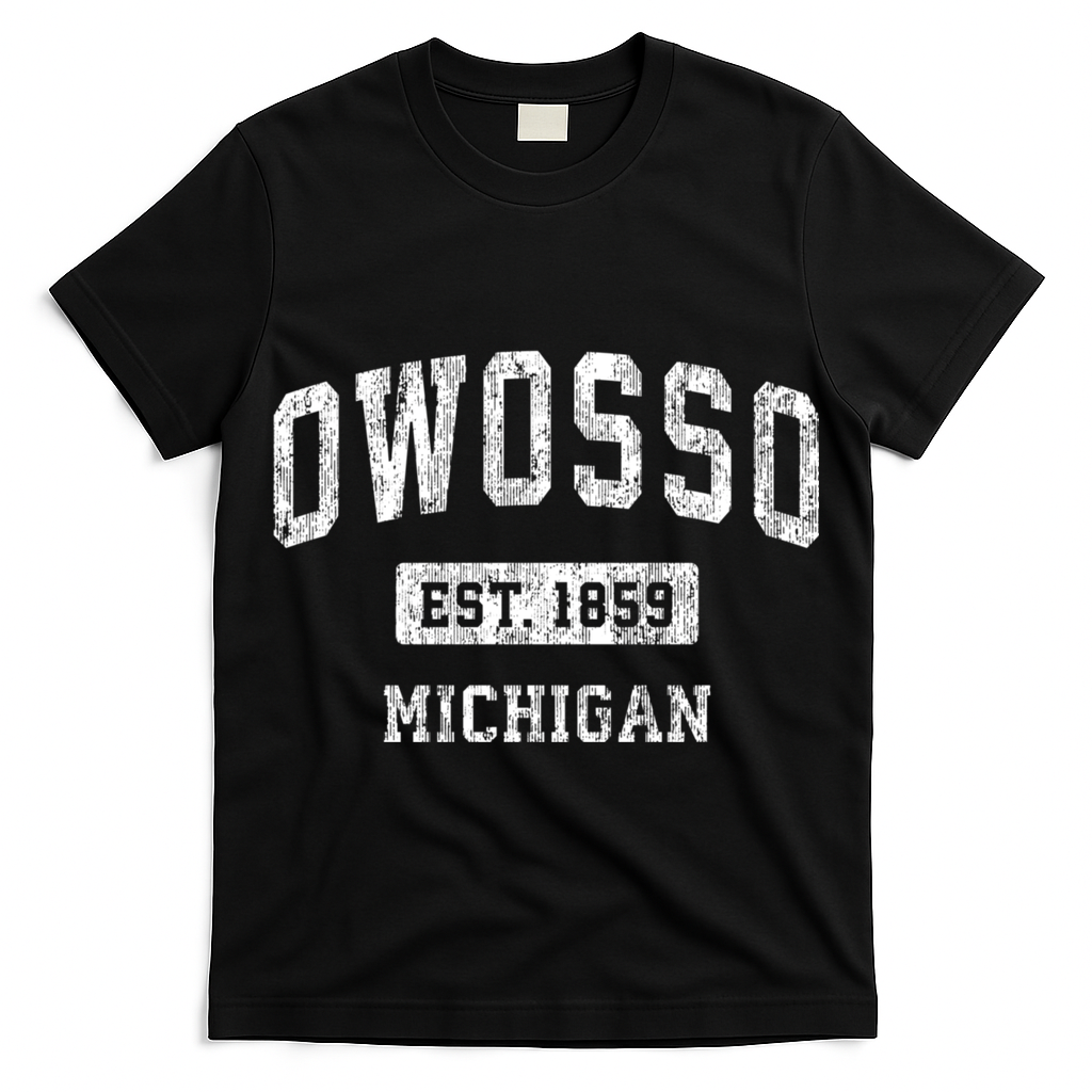 Owosso Michigan Mi Vintage Sports Established Design T-Shirt