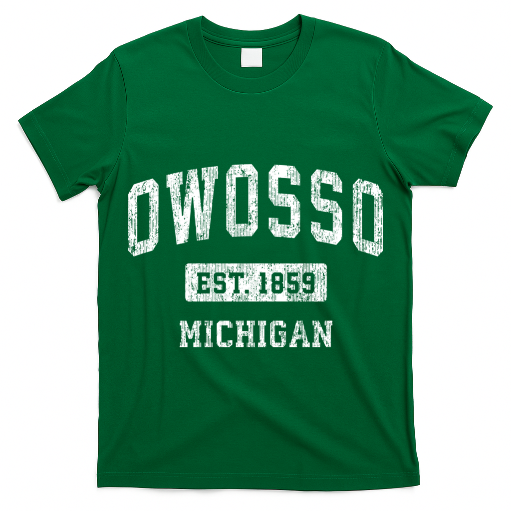 Owosso Michigan Mi Vintage Sports Established Design T-Shirt