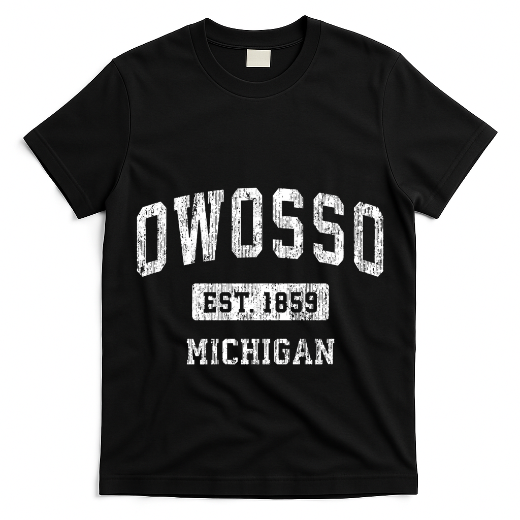 Owosso Michigan Mi Vintage Sports Established T-Shirt