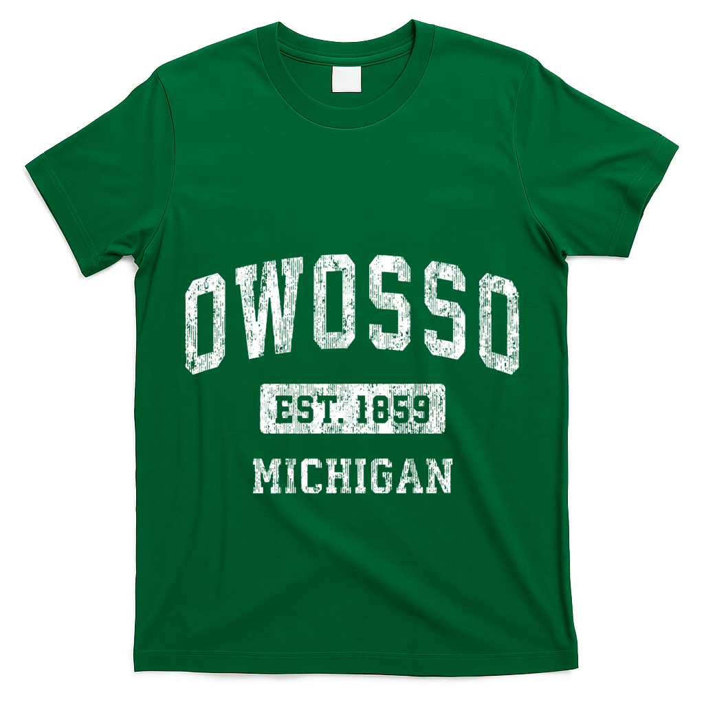 Owosso Michigan Mi Vintage Sports Established T-Shirt